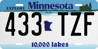MN license plate 433TZF