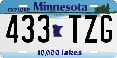 MN license plate 433TZG