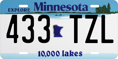 MN license plate 433TZL