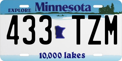MN license plate 433TZM