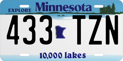 MN license plate 433TZN