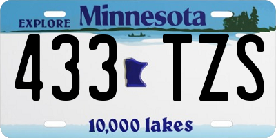 MN license plate 433TZS