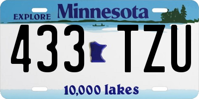 MN license plate 433TZU