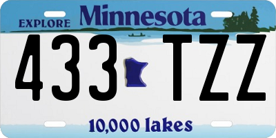 MN license plate 433TZZ