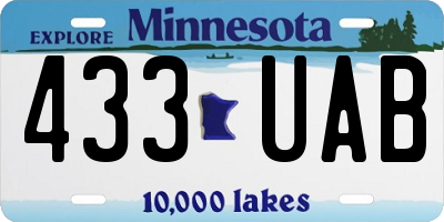 MN license plate 433UAB