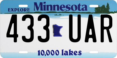 MN license plate 433UAR