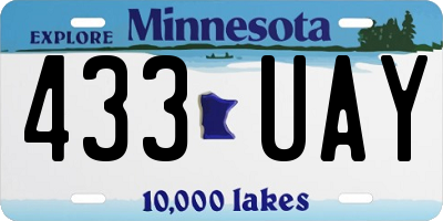 MN license plate 433UAY