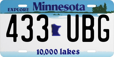 MN license plate 433UBG