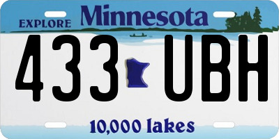 MN license plate 433UBH
