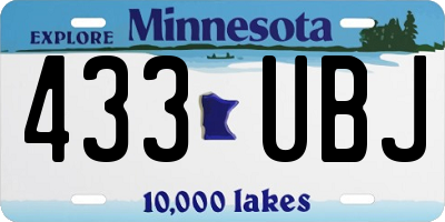 MN license plate 433UBJ