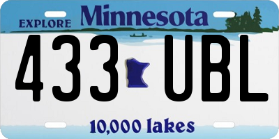 MN license plate 433UBL