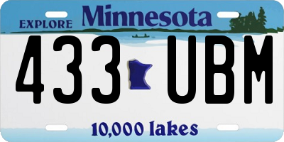 MN license plate 433UBM