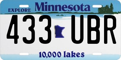 MN license plate 433UBR