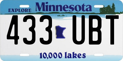 MN license plate 433UBT