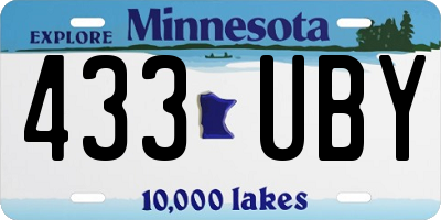MN license plate 433UBY