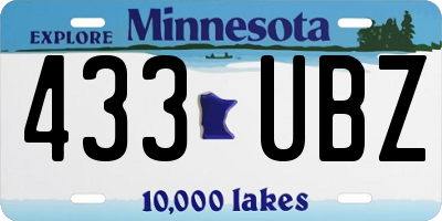 MN license plate 433UBZ