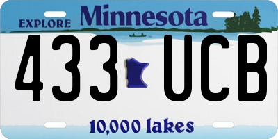 MN license plate 433UCB