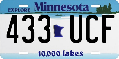 MN license plate 433UCF