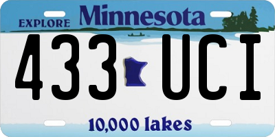 MN license plate 433UCI