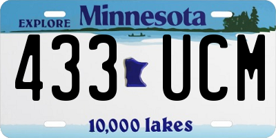 MN license plate 433UCM