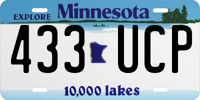 MN license plate 433UCP