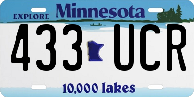 MN license plate 433UCR