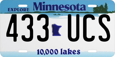 MN license plate 433UCS