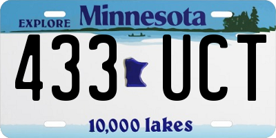 MN license plate 433UCT