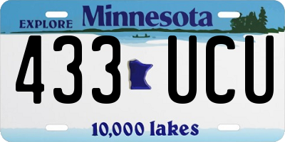 MN license plate 433UCU