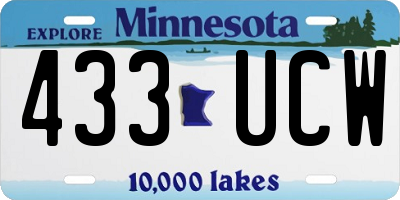 MN license plate 433UCW