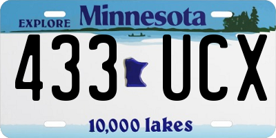 MN license plate 433UCX