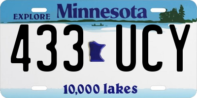 MN license plate 433UCY