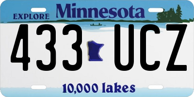 MN license plate 433UCZ