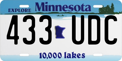 MN license plate 433UDC