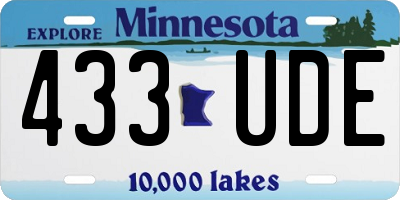MN license plate 433UDE