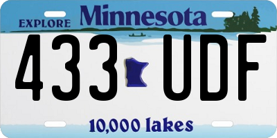 MN license plate 433UDF
