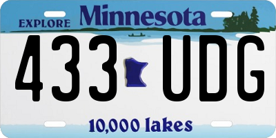 MN license plate 433UDG