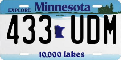 MN license plate 433UDM