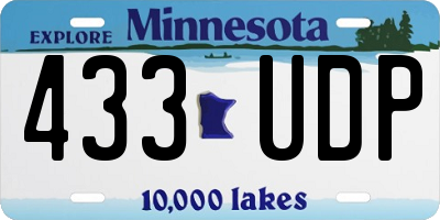 MN license plate 433UDP