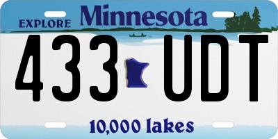 MN license plate 433UDT