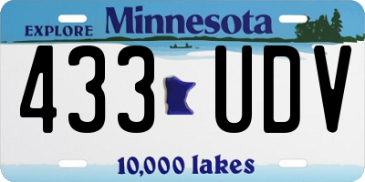 MN license plate 433UDV