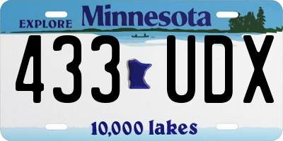 MN license plate 433UDX