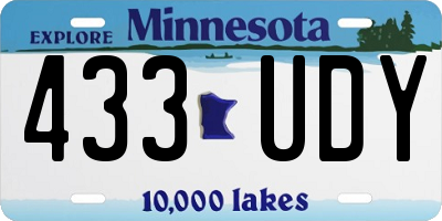 MN license plate 433UDY