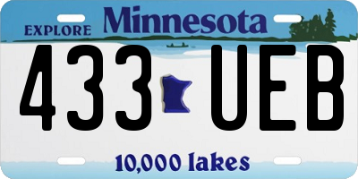 MN license plate 433UEB