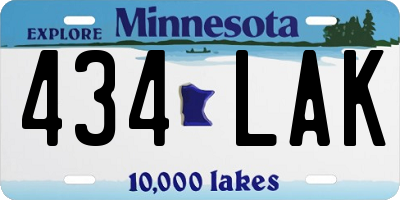 MN license plate 434LAK