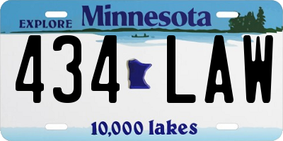 MN license plate 434LAW