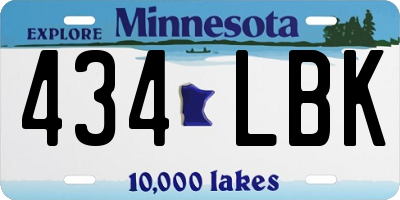 MN license plate 434LBK