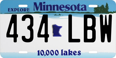 MN license plate 434LBW