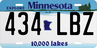 MN license plate 434LBZ