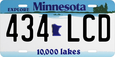 MN license plate 434LCD